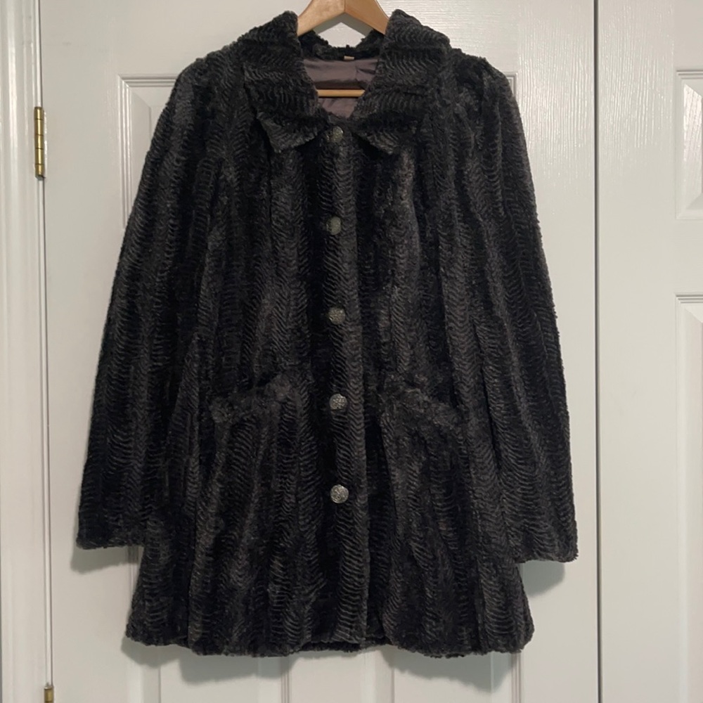 Faux fur gray Free People dress coat